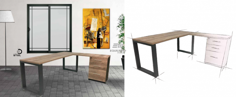 : STOL-LC ESCRITORIO SEMI-EJECUTIVO :: Equilibrio Modular - Amplio catalogo en muebles y mobiliario de oficina para todo Mexico.